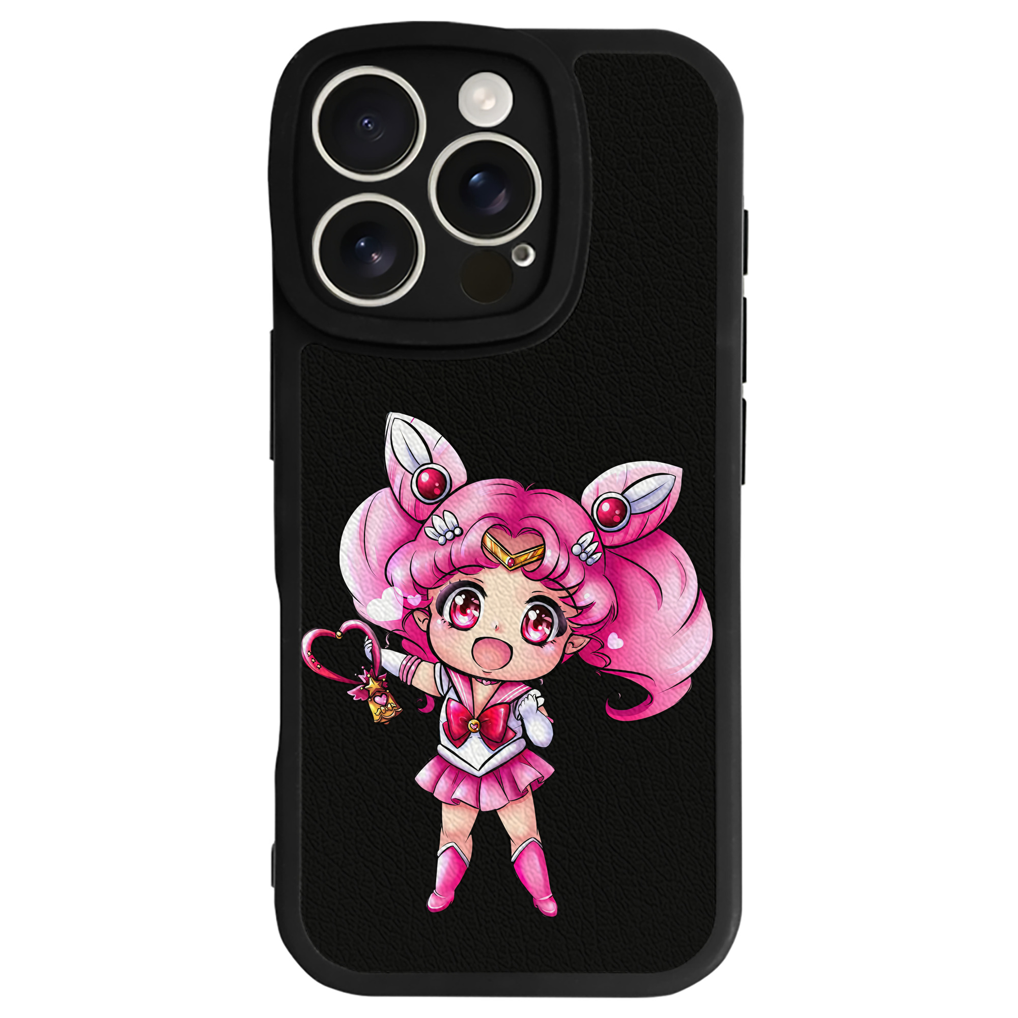 （画像用） 美少女戦士セーラームーン ちびうさ Sailor Moon Chibiusa Tsukino Usagi Small Lady Serenity 【iPhone 16シリーズ対応】シリコンスマホケース（レザー調） 材質：シリコン